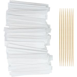 HOPELF Bamboo Toothpicks by Individually Wrapped for Appetizer, Olive, Barbecue, Fruit, Teeth Cleaning,Double-Points Wooden Toothpick.500 Count