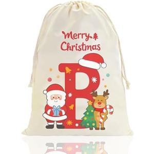 Fohufo Small Christmas Gift Bags, Reusable Xmas Gifts Santa Sack Bag, Personalized Christmas Gift Drawstring Bags, Xmas Party Favors Decorations Indoor, Small B