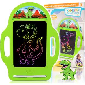 Dinosaur 8.5 Inch LCD Writing Tablet for Kids 2-6, Drawing Tablet Doodle Board with Handle, Travel Car Toy for Boys, Educational Sketch Pad Birthday Christmas Gift