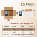 RLAVBL 10x7x5 Shipping Boxes Set of 30, White Corrugated Cardboard Box for Packing, Mailing, Business
