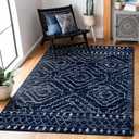 Wonnitar Moroccan Washable Rug 3x5, Blue Non-Slip Entryway Area Rug, Soft Farmhouse Bedroom Throw Mat, Geometric Low Pile Scandinavian Accent Carpet for Entry Kitchen Basement (Blue,3'x5')