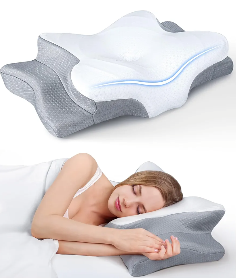 Cervical Neck Pillow for Pain Relief Ergonomic Side Sleeper Pillow for Sleeping, Contour Memory Foam Pillows for Neck Support, Cooling Orthopedic Bed Rest Pillow for Back and Stomach Sleepers