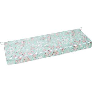 Outdoor Bench Cushion Waterproof, Bench Cushions for Outdoor Furniture, Patio Porch Swing Replacement Seat Pad with Ties for Garden Backyard, 60 x 18 Inch Willow, Plum Blossom 