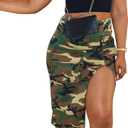 LAJIOJIO Women Cargo Skirt High Waist Sexy Casual Camouflage Print Skirts with Pockets Summer Mini Streetwear Y2k Skirt (Large, Ld83183-green)
