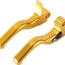 3 Finger 5.9" CNC Shorty Hand Control Lever Kit Brake Clutch Levers Fit for Harley Sportster 1996-2003, Dyna 1996-2017, Softail 1996-2014, Touring 1996-2007(Gold)