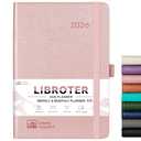 2026 Planner - Planner 2026, 2026 Weekly Monthly Planner, Jan.2026 - Dec.2026, 5.7'' x 8.4'', Thick Paper, Leather Cover, Pen Holder, Back Pocket, Bookmarks, Perfect Daily Organizer - Rose Gold pack of 4