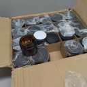 2oz Jars with Lids, HOA Kinh 40 Pack Amber Glass Jars with Lids Empty Cosmetic Containers Round Airtight Glass Jar with Black Lid for Storing Lotions Powders Ointments