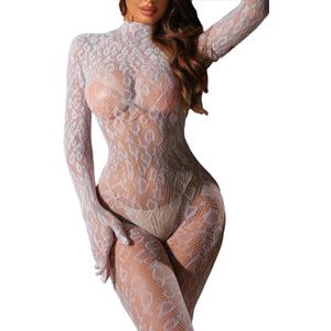 Avidlove Sexy Rave Bodysuit for Women Fishnet Bodysuit for Party Club Lace Leopard Jumpsuit Mesh Rave Outfits