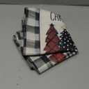 Artoid Mode Waterclor Buffalo Plaid Christmas Trees Merry Xmas Table Runner, Seasonal Winter Holiday Kitchen Dining Table Decoration for Indoor Outdoor Home Party Decor 13 x 90 Inch