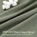 Sage Green Pinch Pleated Linen Curtains 84 Inches Long for Living Room Bedroom with Rings Hooks Clips Back Tab Semi Sheer Curtains Light Filtering Boho Farmhouse Drapes Light Green, 40"W x 84"L