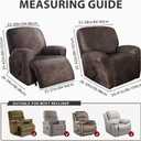ANARACHON Leather Look Oversize Recliner Chair Covers, Thick 4 Pieces Recliner Covers for Recliner Chair, Leather Cover for Recliner Slipcovers for Pets Kids(X-Large, Black Coffee)