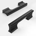 10 Pack 5 Inch(128mm) Matte Black Modern Rectangular Ambidextrous Pull Handles, Kitchen Cabinet Hardware, Drawer Pulls