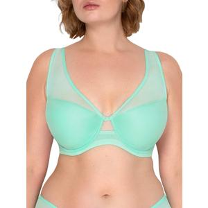 Smart & Sexy Women's Mesh Plunge Bra, (34D, Mint Chip (Mesh))