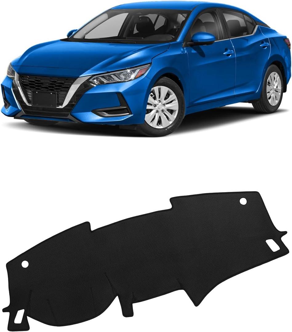 FIILINES Dash Cover for Nissan Sentra 2020-2025(S/SV/SR), Dashboard Mat Cover Sunshade Nonslip Mesh Protector No Glare Black