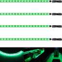 Boat Led Strip Lights, 4 Pcs 24'' Marine Interior Courtesy Deck Navigation Lights, Super Bright Waterproof Marine Led Lights Strip for 12V Pontoon Fishing Boat Yacht Kayak Sailboat (Green)