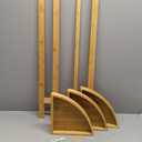 2026 New Bamboo Standing Shelf, 3 Tier Corner Shelf Stand, Free-Standing Shelf Units, Triangular Curved Corner Shelf Stand for Space-Saaving Display Ideal for Bathroom/Kitchen/Living Room Storage