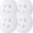 4 Pieces 5 Gallon Leak-Proof Bucket Lid Food Grade Plastic Storage Buckets Screw Seal Lids Screw Pail Lid Pet Food Storage Chicken Feeders Paint Storage Compatible with Gamma, White