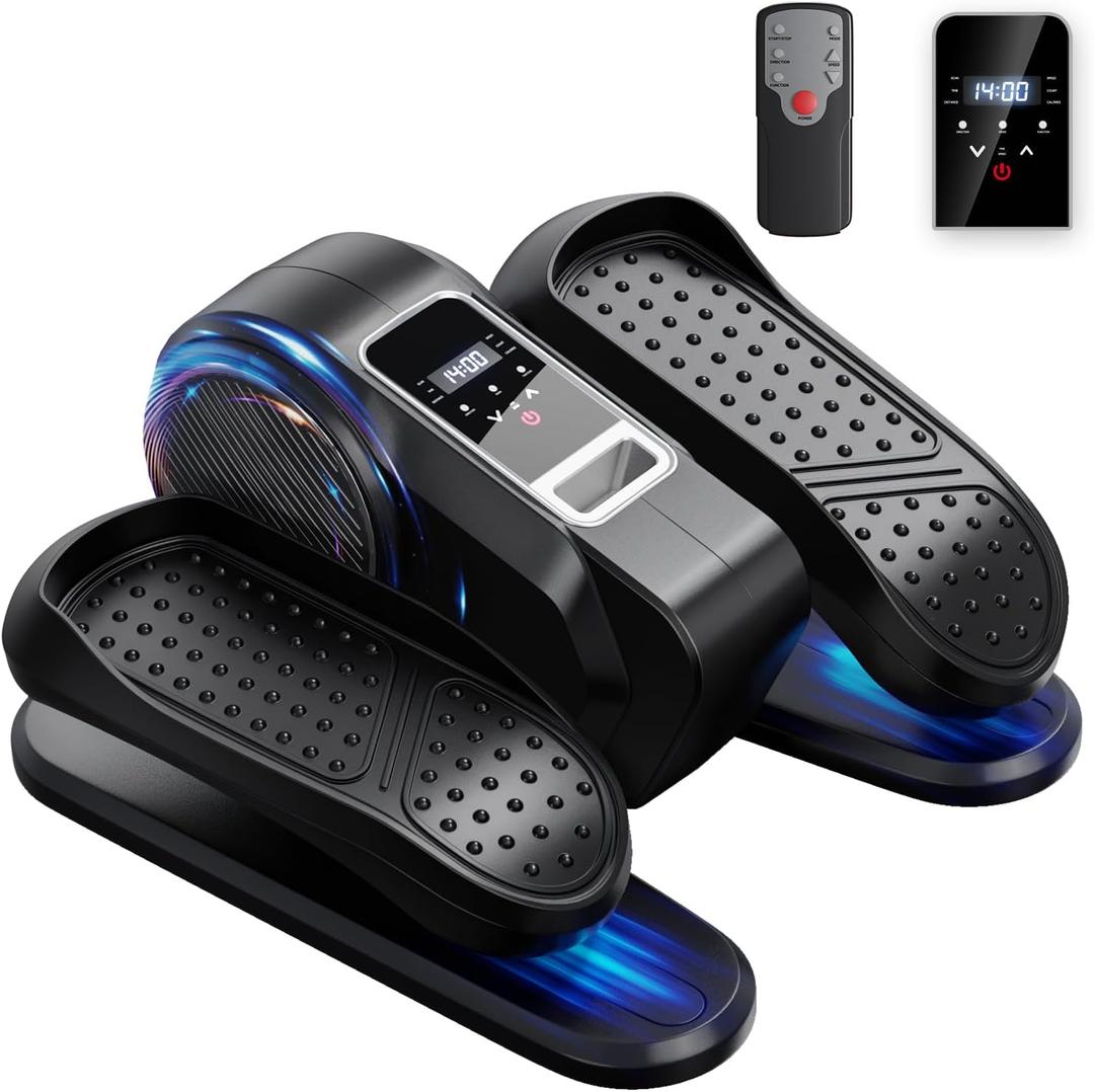 Foot Exerciser, Electric Pedal Exerciser, LCD Display & 12 Adjustable Speed Foot Pedal Exercise Machine, Portable & Quiet Exercise Equipment for Seniors, Mini Under Desk Pedal Exerciser