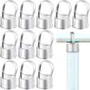 Therwen 12 Pack Chain Link Fence Ring Cap for 1-5/8" OD Post, 1 7/8" Aluminum Eye Top Rail Cap with 1-3/8" Loop, Outdoor Rail Fencing Repair Hardware