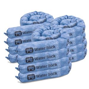 PIG Super Absorbent Sock for Water - 12 Pack - 3" x 48" - Absorbs Up to 1.75 Gallons per Sock - PM50636 (Blue)