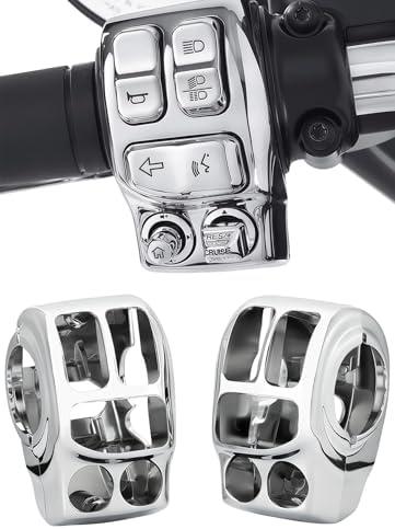 Chrome Switch Housing kit Hand Control Switches Housing Cover Compatible with Harley Davidson Touring Road King,Road Glide,Street Glide,Electra Glide,Tri Glide,Ultra Limited 2014-2025 (Chrome)