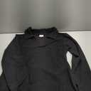 Prettywear Womens Long Sleeve Polo Shirts Business Casual Work Tops Blouse Fitted Collared V Neck Shirt 2025 Fall Clothes Black, L