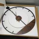 Cuspin Modern 24 Inch Wall Clock, Minimalist Wood and Metal Wall Decor Clock with Walnut Dial, Silent Non Ticking Battery Operated Clock for Living Room, Kitchen, Office, Bedroom