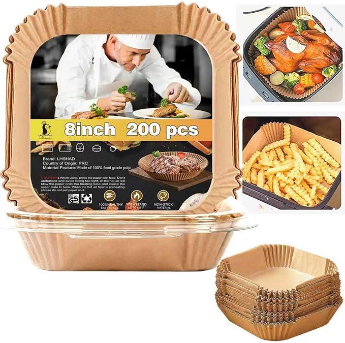 Air Fryer Liners Disposable for Instant Pot Vortex Plus 6QT XL Air Fryer, Instant Pot 6 QT Air Fryer Liners, 200Pcs Parchment Paper Liners for 68qt Air Fryer