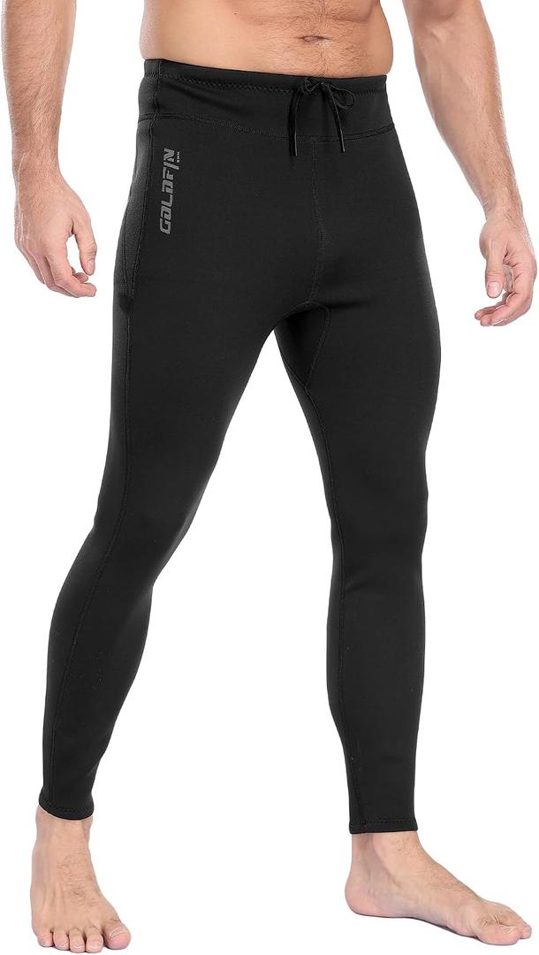 GoldFin Mens Wetsuit Pants, Wet Suit 2mm Neoprene Adjustable Drawstring Shorts for Water Sports Swimming Surfing Snorkeling Kayaking Diving, 4XL