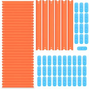 MRX Solutions Track Set Building Pieces for Hot Wheels Toy Cars 86-Piece Straight Track Set, Connectors Included, 40 Feet of Track