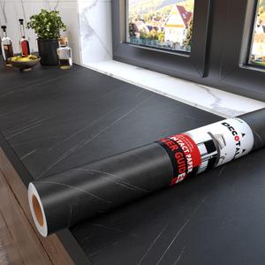 Decotalk Black Marble Contact Paper for Kitchen 12 x 120 inch Peel and Stick Countertops Marble Self Adhesive Wallpaper Black Marble Contact Paper Stone Waterproof for Countertop Bathroom Dining Table