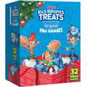 Rice Krispies Treats Mini Marshmallow Cereal Bars, Holiday Snacks, Original with Holiday Sprinkles, 12.4oz Box (32 Count), (EXP 06/18/26)