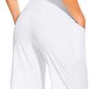 Blouty Women's 9" Bermuda Long Shorts with Pockets High Waisted Knee Length Shorts for Women Workout Athletic Casual (White, Large)