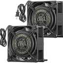 DEWENWILS 2 Pack 120V AC Fan, Waterproof Exhaust Fan 80mm, 14W 2470RPM 21CFM, DIY Cooling Fan for Refrigerator, Computer Case, Compressor Engine, Generator, UL Listed