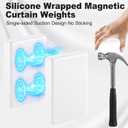 16 Pcs Outdoor Curtain Weights,8 Pairs Double Upgrade to Heavier Magnetic Drapery Weights 2.4LB Silicone Wrapped Waterproof Curtain Magnets Keep Fabric Stay in Place in Winds,White