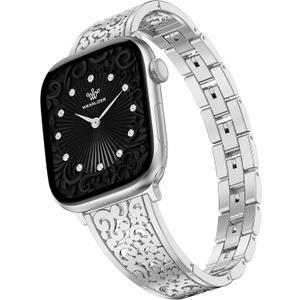 Wearlizer Compatible with Apple Watch Bands for Women 41/40/38/44/45/46/49/42mm, Jewelry Dressy Stainless Steel Metal Scrollwork Chain Bracelet for iWatch Band Series 11 10 9 8 7 6 5 4 SE/Ultra 3