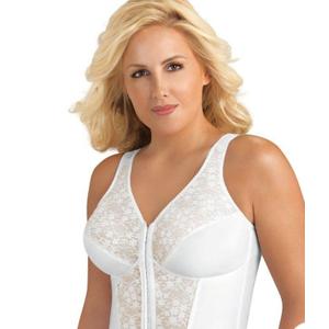 Exquisite Form Fully Front Close Wire-Free Longline Posture With Lace Bra - White, 42 B 