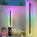 2 Pack Outdoor RGB Long Wall Lights, 23.6inch Wall Lights RGB/Warm/White Dimmable Modern Led Wall Lighting, Ip65 Waterproof Wall Sconce with Remote APP Control for Outdoor/Indoor Party Gathering