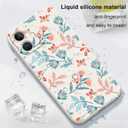 for iPhone 12 Mini Case Fashion Flower Slim Soft Liquid Silicone Rubber Phone Cover for iPhone 12 Mini 5.4 inch-Leaf White