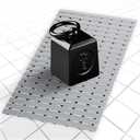 Weighted Non Slip Bathtub Mat, Textured TPE Bath Mat for Textured Bathtub and Shower Surfaces, Without Suction Cups Doesn't Float, Works on Tile and Stone(Gray,32 x 17 Inch)