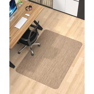 Blvornl Office Chair Mat for Hardwood Floor, 50"*63" Desk Computer Chair Mat for Hard Wood, Large Anti-Slip Hard Floor Protector for Rolling Chair, PVC Desk Rug for Office Red Brown