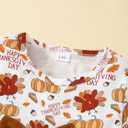 Thanksgiving Girl Outfit Cute Bow Dress Top + Turkey Leggings Fall Clothes 3-8 Years (6-7 Years, Light Brown)