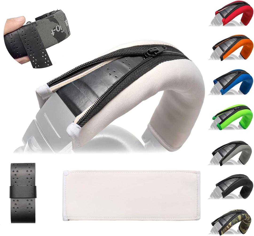 M50X Headband Cover, Dual-Layer Neoprene Headband Cushion Compatible with Audio Technica ATH M50 M50X M50XBT M50S M40X M40 M30 M Series Headphones - Headband Tape Protection (White)
