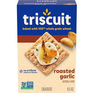 Triscuit Roasted Garlic, Cracked pepper, Rosemary, Original, Whole Grain Wheat Crackers, Lunch Snacks, Snack Crackers, 8.5 oz, BB 08 Apr 2026, 4 Packs