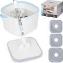 Spin Mop and Tub with Separate Dirty and Clean Water for Floor Cleaning Spinning Mop