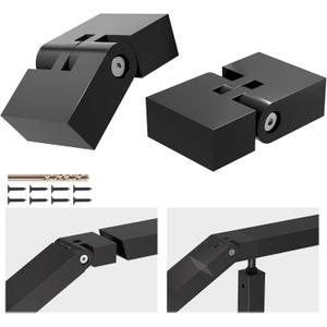 2 Pack Black Vertical Pivot Connector 100mmx23mmx53mm for Aluminum Handrail, 180 Adjustable Hand Rail Fitting High Strength POM Connector Block for Stair Horizontal Handrail