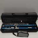 Blue C Flute Closed Hole 16 Keys Flute Nickel-Plated for Beginner, Student and Professionals with Carrying case, Metal stand, Gloves, Tuning Rod, Cleaning kit(Blue)