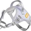 DF No Pull Step-in Martingale Dog Harness, Help Stop Pulling & Choking, Reflective & Adjustable, Front Clip Harness with Lift Handle, Tactical Silent Metal Buckle, Gray, 3/4", Front Chest 13.2"-16.0"