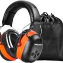 PROHEAR 037 Bluetooth 6.0 Hearing Protection Headphones with Rechargeable 1500mAh Battery, 30dB SNR Safety Noise Reduction Ear Muffs 120H Playtime for Mowing, Workshops, Snow blowing Black