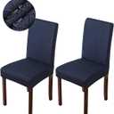 Waterproof Chair Covers for Dining Room Dining Chair Covers Kitchen Parsons Chair Covers (Navy Blue, 2 PCS)